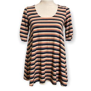 Anthropologie Puella Striped Ribbed Oversized Top